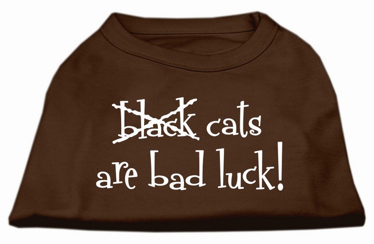 Black Cats are Bad Luck Screen Print Shirt Brown Lg